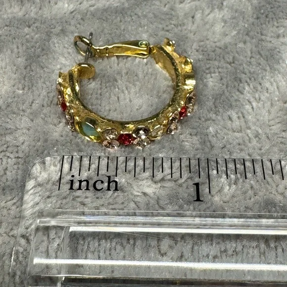 ❇️ Sorrelli Gold-Tone Earrings with Pink and Green Crystals - Picture 4 of 4